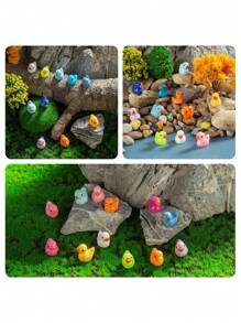 20/30/60 pièces Mini canard en résine coloré. Décorations pour terrarium de jardin féerique, aquarium, plantes en pot DIY, slime et artisanat. Charmes pour fête et cadeau (aléatoire)