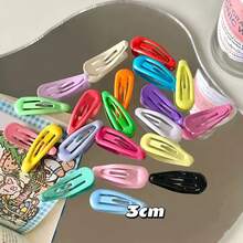 10/50pcs Multicolor Thick 3cm Women Hair Clips, Lacquered Water Drop BB Barrettes, Casual Hairpins For Holidays Claw Clips, New Years, Hair Accessories, Head Accessories - 3cm Multicolor - View 8