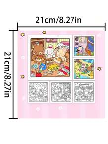 1pc COZY FRIENDS :42 Page Cozy Coloring Book [Cute] Kid Graffiti Painting Book Featuring Adorable Creatures Painting Book Montessori Drawing Toys Creative Gift .Easy To Color With Lines Coloring Book. Featuring Plants Coloring Book Adults[12 Color Marker Pen Set]