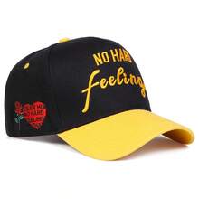 1Piece Men Letter Love Heart Embroidered Baseball Cap Outdoor Adjustable Sunscreen Leisure Hat Spring Autumn Travel Tourism Beach Vacation - 黃色 - 查看 4