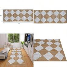 Natural 2x6 Indoor Hand Woven Fiber Jute Diamond Runner Rug Natural- 2'6" X 6' - 2'6"x6'(Rectangular) - View 1