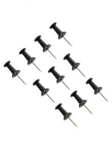 200 个/盒黑色图钉，适用于学生的可扩展创意艺术用品、办公和学校用品、适用于墙壁、软木板、地图、日历、照片、地图钉、塑料头图钉、带储物盒、DIY 工艺项目、家庭办公室组织、返校、万圣节、圣诞节、新年派对装饰 - 彩色 - 查看 6