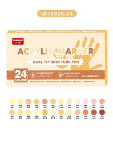 24/48pcs/Set Dual-Head Skin Tone Acrylic Markers - Straight Liquid Ink Markers, Soft Tips And Hard Tips, Vibrant Colors, Stackable, Good For Painting, DIY Graffiti Art Drawing Pen Supplies For Creative Projects Back To School - Multicolor - View 13