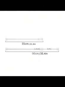 1pc Punch-Free Multi-Functional Telescopic Rod, Simple Installation, Perfect For Bathroom Shower Curtain Rod, Balcony Drying Rod, Wardrobe Hanging Clothes Rod, Door Window Hanging Curtain Rod, Curtain Rod Holder, Bathroom Accessories Home Bathroom Decor Back To School