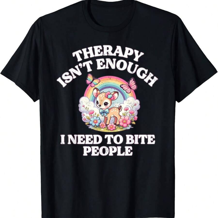 Not Enough I Need To Bite People Humor T-Shirt - màu đen - Xem 1