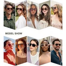 Retro Aviator Sunglasses For Women Men, Rectangle Womens Mens Shades Sun Glasses SJ2202 - Blue - View 3