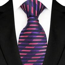 Corbata de lujo de 8CM para hombre, corbatas a cuadros florales a rayas de Color púrpura para hombre, corbata tejida de Jacquard para novio, corbata para de boda y negocios TFYP - 08 - Ver 32