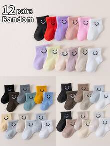 10 双笑脸儿童袜子，适合春夏季 - 彩色 - 查看 56