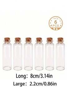 6/10 Stücke tragbare Mini Flaschenaufbewahrung, praktische korkverschlossene Gläser, hochdicht kompakte Glasflaschen