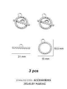 3 Stücke/Set Edelstahl Toggle OT Verschlüsse, Haken Schnallen Verbinder, Silber und Gold für Armband, Halsketten Herstellung, Herz, rund und andere Formen, 18 Karat Gold Schmuck, Accessoires, Halsketten Verlängerung, Schmuckherstellung, Armband Werkzeug, Kleinigkeiten, Anhänger für Schmuckherstellung, Bastelzubehör, Halsketten Verlängerung, Armband Verlängerung, Anhänger für Schmuckherstellung, Schmuck Zubehör & Komponenten, Schmuckherstellung Verschlüsse & Haken