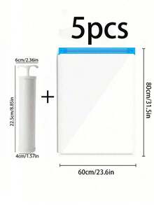 1 Pc Portable Travel Vacuum Compression Bag, Large Capacity PVC Vacuum Storage Bag, Space Saving Garment Bag For Clothes, Bedding, Shoes, Carpets, Pillows, Suitable For School, Home, Dorm, Business Travel, Vacation, Wardrobe - Multicolor - View 17