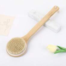 Pig Bristle Brush, Massage And Scrubbing Brush, Handheld Body Brush, Bath Brush, Round Bath Brush, Straw Wood Bath Brush Back To School