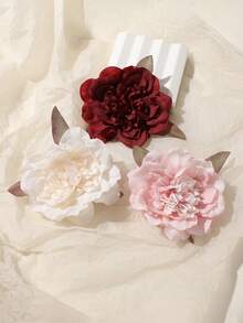 5 件/9 件/1 件女士芙蓉发夹，甜美海滩风格发饰，纯色波西米亚风优雅 PVC 发夹，适合所有季节爪夹发夹发夹 - 3pcs多色 - 查看 1