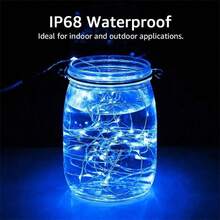 1pc 50/100/200/300LED Solar String Lights Outdoor Waterproof, 8 Modes Copper Wire LED Light String, Holiday Party Garden Decoration Light - Solar Copper Wire Light - View 8