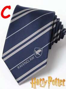 Harry Potter 1/4件8cm哈利波特官方授权领带霍格沃茨格兰芬多斯莱特林拉文克劳赫奇帕奇手工打结徽章条纹针织时尚领带电影周边英国学院风派对装扮道具衬衫配饰创意房间桌面装饰生日惊喜圣诞节万圣节礼物送给家人和朋友哈利爱好者 - 彩色 - 查看 8