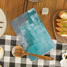 2/4pcs Set Teal & Gray Watercolor Print Kitchen Towels - Super Absorbent Double-Sided Plush, Dish Cloths For Cooking, Baking & Cleaning - Great Home Decor Choice 15.75inch*23.62inch/40cm*60cm