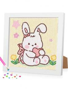 1 conjunto de kit de pintura de diamante de desenho animado, sem moldura, kit de pintura de bordado de diamante de desenho animado fofo para adultos, kit de mosaico adequado para iniciantes adultos, ponto de diamante 5D adequado para adultos, decoração de casa faça você mesmo fácil, presente de arte com pedras preciosas