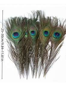 Handmade Artificial Peacock Feathers, Suitable For DIY Crafts, Vase Filler, Elegant Home Decor, Party And Wedding Decorations, Holiday Crafts | Classic Design | Handcrafted Details, Peacock Decoration - Multicolor - View 12