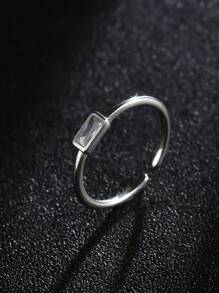 1pc Cross-Border Best Seller December Birthstone Fashion Silver Ring With Cubic Zirconia, Stackable Design Suitable For Daily Wear