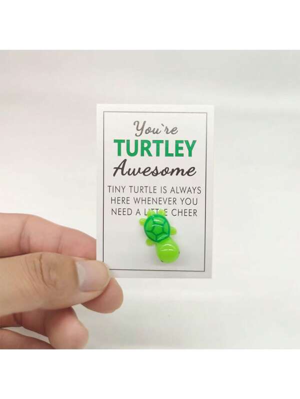 1pc/5pcs Turtle Lucky Greeting Card Ornament Gift, Teacher's Day & Birthday Gift