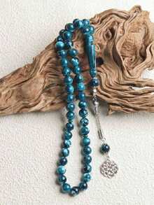 1pc Classic Ink Floral Pattern Resin Bracelet, Suitable For Men's Daily Wear - Beads - View 14