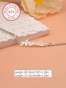 A 925 Silver Personalized Name Bracelet Custom Name Jewelry Silver Gold Name Bracelet Gift For Her Christmas Gift - Silver - View 3