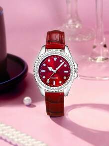 Ladies Watch Set Of 4 Women's Fashion Luxurious Quartz Watch And Necklace & Earrings Set Suitable For Women Party,Holiday,Birthday Wear Or As Sisters,The Best Gift For A Lady(No Box)