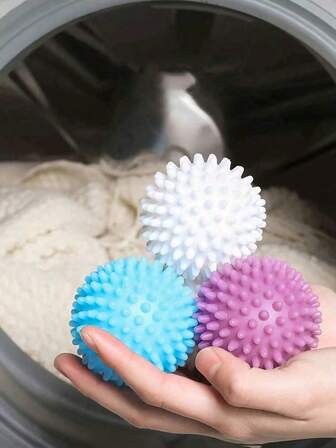 3pcs Reusable Laundry Balls, Washing Machine Laundry Balls, Dryer Balls, Fabric Softener Balls, Pet Hair Remover, Lint Remover, Washer Cleaner Balls - Enhancing Your Laundry Experience, Anti-Tangling, Wrinkle Reduction, (Blue, White, Purple), Cleaning Supplies, Household Tools