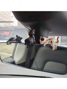 5 件可爱 PVC 猫雕像，微型景观雕塑，花园小雕像摆件适用于家庭、汽车和桌面装饰，生日礼物