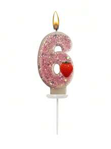 Velas numéricas criativas com tema de morango de 0 a 9, decoração com glitter misto, velas para bolo de aniversário, artigos para festas com atmosfera, adequadas para festas de aniversário, festa de revelação de gênero, festa de inauguração, festa de casamento, festa monocromática, noite das mulheres, festa temática de morango, itens essenciais para 1º a 100º aniversário