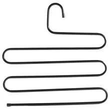1Pc Stainless Steel Clothes Hanger, Creative S-Shaped Multifunctional Pants Rack, Wardrobe Storage Rack, Clothes Pants Storage Rack, Home Decoration Autumn Decoration Holiday Decoration Room Decoration-Black