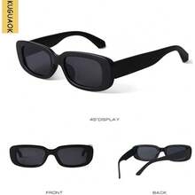 Retro Rectangle Sunglasses Women And Men Vintage Small Square Sun Glasses UV Protection Glasse - Camel - View 6