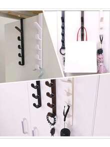 3/1pcs 5-Tier Vertical Hanging Hooks For Over-The-Door, Closet, Bathroom, For Storing Bags, Hats, Clothes, Ties, Towels, Bathrobes, Loofah