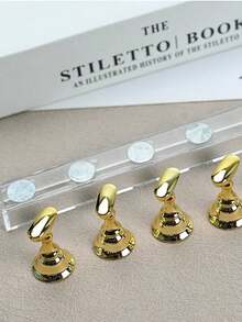 1Pc/2Pcs Acrylic Nail Display Stand Nail Practice Holder Magnetic Nail Practice Stand Fingernail DIY Nail Stand For False Nail Manicure Tool Salon Use - Multicolor - View 4