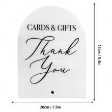 Indicator Arcă Acrilică – Afișează Elegant "CĂRȚI ȘI CADOURI" și "Mulțumesc"! Perfect pentru Nunți, Petreceri, Evenimente sau Decor Acasă – Indicator Decorativ Acrilic Elegant pentru Zone de Felicitări, Mese de Cadouri și Aranjamente de Evenimente