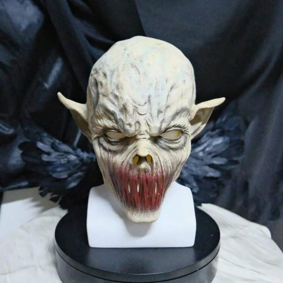 Máscara de Monstro Sem Boca, Máscara de Rosto Completo de Látex de Horror de Zumbi, Halloween Assombrado Casa de Boneco