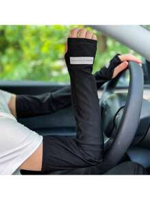 Sun Protective Anti UV 2pcs/Pair Summer Outdoor Ice Silk Arm Sleeves, Modern Simple Solid Color Unisex Sunscreen Anti-Uv Protective Long Sleeve Covers,Suitable For Cycling And Riding Motorcycle