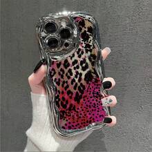 パターン電気メッキクリーム波状シェル携帯電話ケース、 17 air/16E/16/15/14/13/12/11 Pro Max 16 Plus/16Eに適した携帯電話保護ケース、男性と女性に適しており、シンプルな個性、落下防止保護。 - シルバー - チェックする 1
