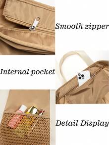 1pc Personalized Embroidery Customized Waterproof Beach Bag. Multi Pocket Sand Proof, Internal Pocket Can Hold Small Items Such As Mobile Phones, Cards, Etc. Beach Handbag. A Must-Have For Traveling And Swimming, Suitable For Summer Vacation - Multicolor - View 10