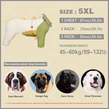 Pet ,Dog Clothes, Dog , Dog Pajamas, Big Dog , Large Dog Pajamas, Anti Licking, Small Dog Pajamas,Post Surgery Recovery Dog Clothes, Large Dog Jammies, Long Sleeve Prevent Shedding, Doggy Air Conditioner Suit, Recovery Suit For Large Medium Bodysuit Dogs, Suitable For 10 - 120 Pounds, Pet Summer Dreathable Costume, Extra-Large Elasticity - Green - View 15