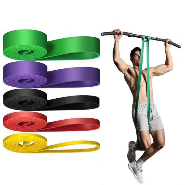 1 pieza Banda de resistencia de material TPE, banda elástica para gimnasio en casa para hombres y mujeres, entrenador de estiramiento profesional para pecho y dominadas