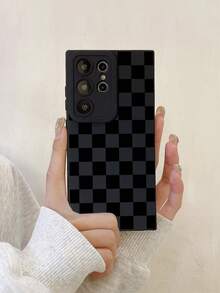 棋盘格手机壳，棋盘格手机壳，360度全方位保护，镜头保护，磨砂TPU手机壳，兼容和Galaxy，16、16 Pro Max、16 Pro、16 Plus，手机壳，17 Pro Max手机壳，保护套，可爱手机壳，国际版，非国内版 - 黑色 - 查看 6