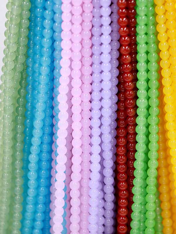 400pcs/Pack 6mm Plain Glass Beads For DIY Jewelry Making, Handcraft Bracelet & Necklace