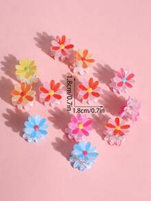 10/15pcs Cute Flower Hair Clips, Sweet Bangs & Flyaways Hair Accessories, Suitable For Any Occasion Hair Claws Claw Clips Hair Jaw Clip Hair Clamps Hair Clutch Hair Catcher Clip - Multicolor - View 4
