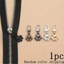 1/3/5/10/15PCS Removable Zipper Puller Replacement Metal Zipper Puller Slide Repair Kit, Flower Shaped Metal Zipper Set - Sewing Zipper Repair Kit, Metal Replacement Removable Zipper Head, Universal Design And Size Instant Zipper Repair Kit.