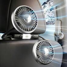 Dual-Head Car Seat Fan With Flexible Hose - USB-Powered, 360° Rotating Adjustable Speed, Strong Airflow, Portable Cooling Fan For Cars, SUVs, And RVs, Portable Fan|360° Rotating Fan Adjustable Speed Fan - màu đen - Xem 5
