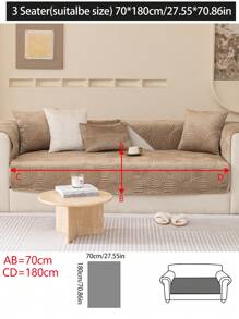 1 pièce Housse de coussin de canapé en peluche, couverture de canapé minimaliste moderne antidérapante, protecteur de canapé en polaire épais lavable toutes saisons anti-poussière, couleur café, convient pour canapé d'angle, chambre à coucher, bureau, salon