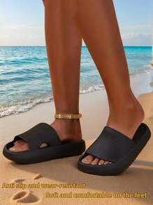 Mules d'été unisexes, rayures noires en matériau EVA épais et doux, confortable. Anti-dérapantes, imperméables, résistantes aux odeurs. Conviennent pour la plage/extérieur/intérieur, chambre, salle de bain, etc.