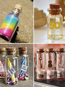 1/10/20 个/包迷你透明玻璃瓶，婚礼祝福罐，生日派对 DIY 圣诞装饰礼品瓶，装饰/旅行配件 - 無色 - 查看 10