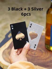 2pcs Wine Bottle Opener, Playing Card Shaped Bottle Opener, Stainless Steel Credit Card Size Beer Bottle Opener Cap Opener For Your Wallet Wedding Party Groomsmen Bridesmaid Gifts, Stainless Steel Multipurpose Bar Tool For Home, For Outdoor, Camping, Gift For Father - Multicolor - View 21